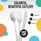 Exquisite Polished Plastic Silverware – 150 Pcs Heavy Duty Cutlery Set – 50 Each of Forks, Knives & Spoons – Disposable Utensil Set for Parties, Events & Catering – Flatware Set by Party Solids